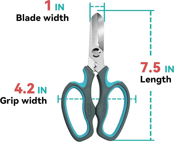 Blue Stainless Steel Floral Shears with Integrated Stab Remover | Sharp Smooth Blades Flower Scissors, Soft Anti-Slip Grips Rose Snips, Perfect For Floral Design And Daily Rose Pruning Work
