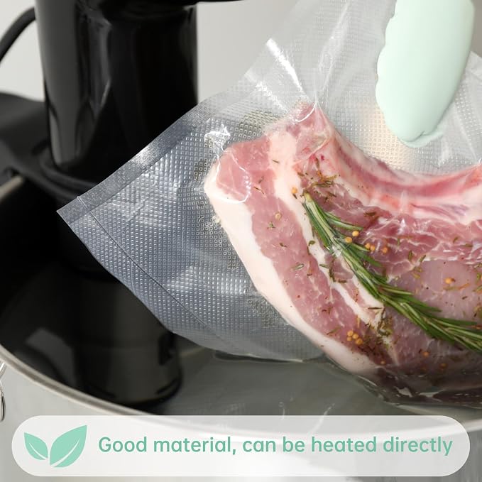 Vacuum Sealer Rolls Bags Compatible with Anova Culinary Vacuum Sealer Machine, 2 Packs 11" x 16.4' Commercial Grade, BPA Free Food Vac Bags for Food Storage, Sous Vide