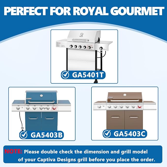 SafBbcue Replacement Grease Tray with Catch Pan for Royal Gourmet 5-Burner | Stainless Drip Pan Fits Royal Gourmet 5-Burner GA5401T/GA5403B/GA5403C. Sloped design, Leak-proof, Easy Slide-in Install.