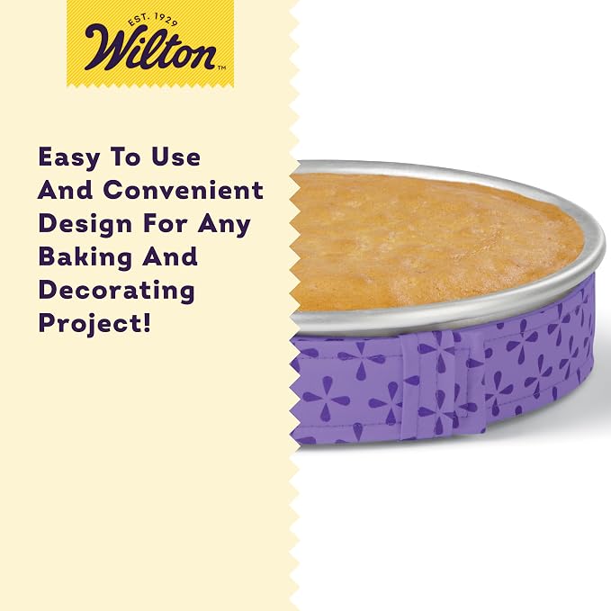 Wilton Bake Even Cake Strips, Level Cakes, 2-Piece Set | Absorbent Cake Strips Wrap Around Pans to Prevent Domed Tops & Cracked Edges for Moist, Evenly Baked Level Cakes