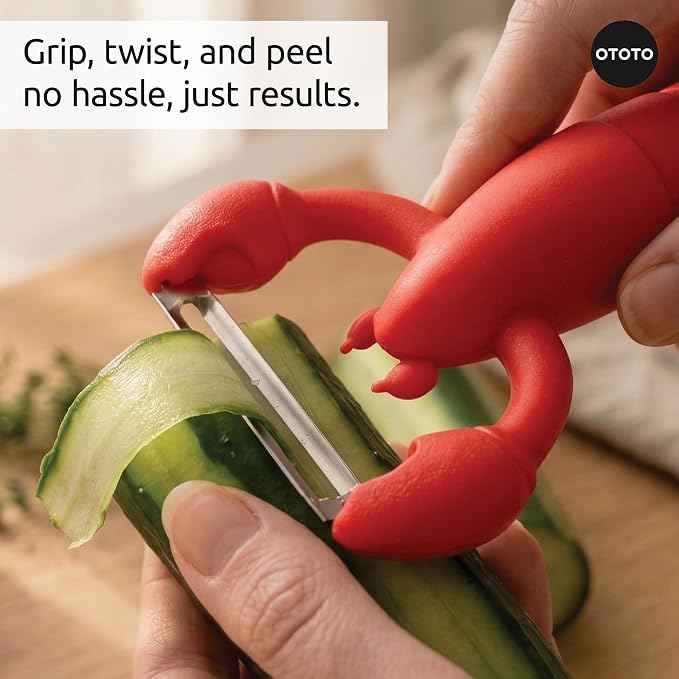 OTOTO Clawy Lobster Vegetable Peeler – Funny Potato Peeler, Ergonomic Veggie Peeler, Sharp Stainless Steel Blade, Peelers for Kitchen, Cute Kitchen Gadgets