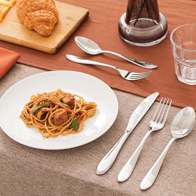 40-Piece Silverware Set for 8,18/10 Premium Stainless Steel Flatware Set, for Home, Restaurant, Wedding and Party Use, Mirror-Polished Cutlery Set, Dishwasher Safe