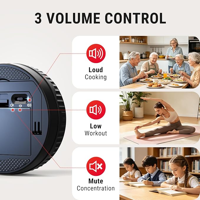 TempPro Magnetic Kitchen Timers for Cooking, Digital Timer for Kids Teacher | Countdown Timer with Easy-Twist Knob, Loud Alarm & Silent Mode, Classroom Timer with Large LED Display for Office Workout