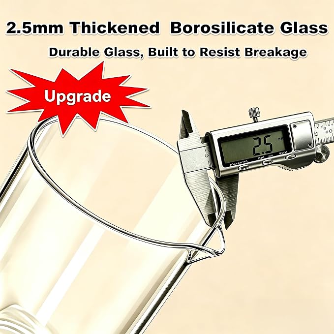 QUQIYSO French Press Coffee Maker 34oz, Thickened Glass Coffee French Press | Stainless Steel Coffee Press, 4 Filter Easy to Clean, Cold Brew Coffee Maker, Suitable for Kitchen Party Gifts(Silver)