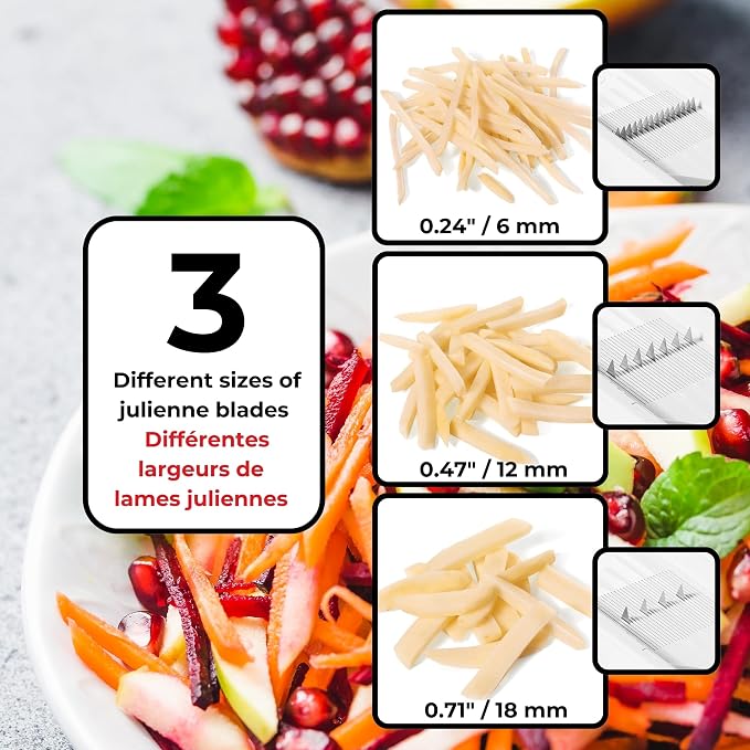 Starfrit Cubing Pro Mandoline Slicer & Dicer, 4 Blades, 10 Settings, White