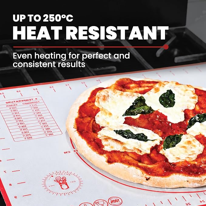 Silicone Baking Mats - Non-Stick Pastry Mat, Half Sheet Size, Pack of 4 | Non-Stick Pastry and Dough Mat with Measurement Guides, Silicone Mat and Baking Essentials, Half Sheet Pack of 4 (11"x16")