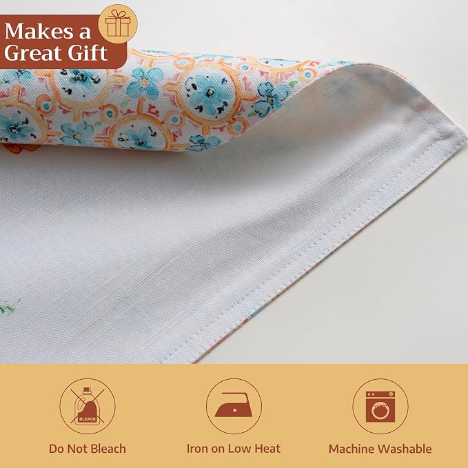 Maison d' Hermine Placemats Set of 4 Reusable 100% Cotton (13"x19") | Cloth Place Mats Washable Table Mats for Kitchen Dining Party Wedding Hotel Home Restaurant Spring Summer - Summer Whisper