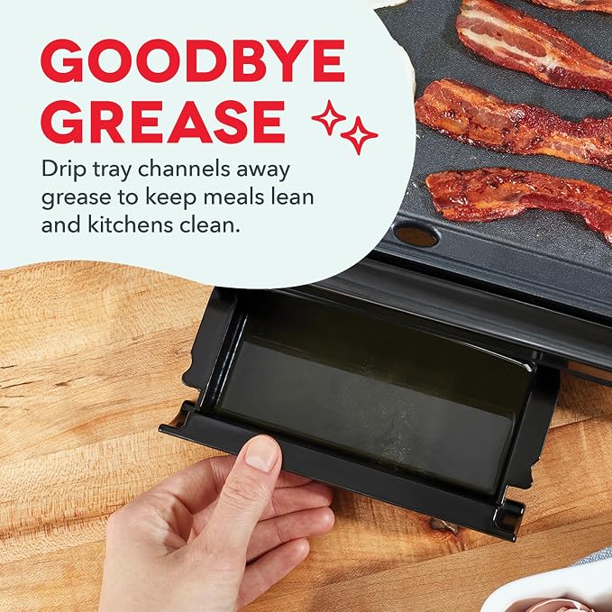 Dash Deluxe Everyday Electric Griddle, Removable Nonstick Plate, Red | Flat Top Grill with Drip Tray, Temperature Control, Large 20-Inch Cooking Surface for Pancakes, Eggs, Burgers, & Bacon