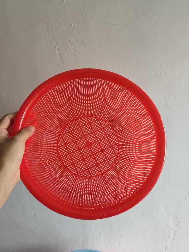 8 pcs Plastic Wash Basket Round Perforated Colander Wash Vegetables and Fruits Drain Cooked Pasta Kitchen Essentials Food Strainer Basket Strainer Kitchen Blue pink green red