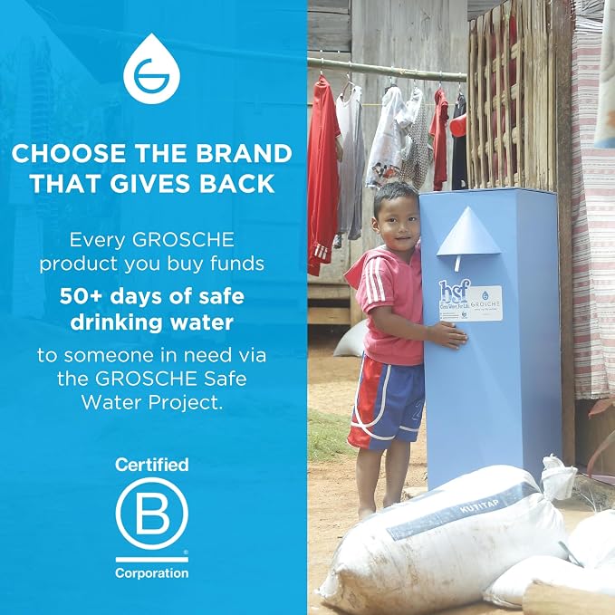 GROSCHE Dublin Double Wall Stainless Steel French Press, 8 Cup, 34 oz | Fine-Mesh Filter Reduces Grit, Insulated Body Retains Heat, Dishwasher-Safe Parts Simplify Cleanup for Daily Hot or Cold Brew