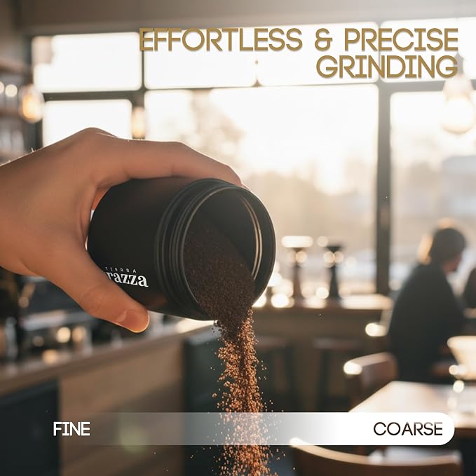Manual Coffee Grinder, Conical Burr Coffee Grinder with Stainless Steel Burrs & Walnut Handle for Espresso, French Press, Travel, Camping & Home Use