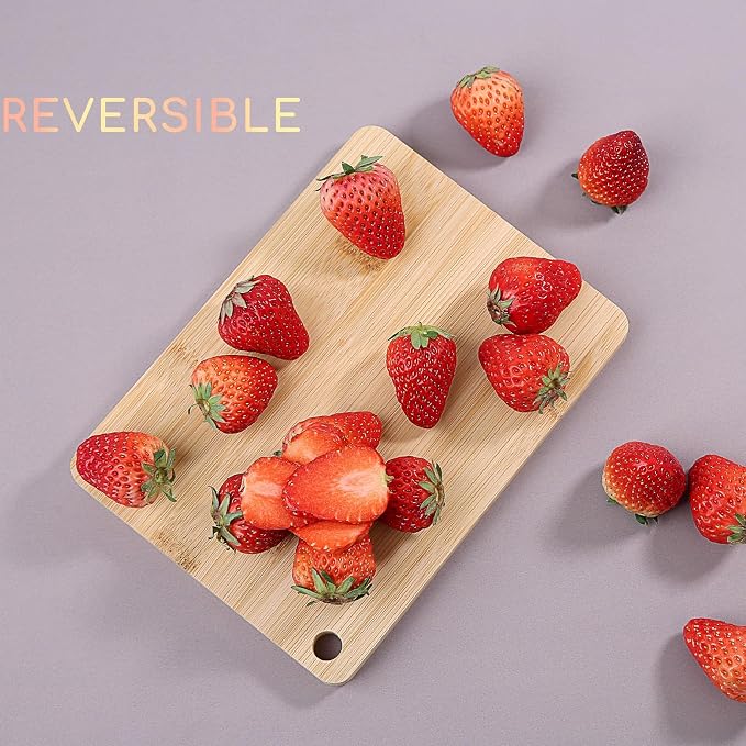 Donxote Small Cutting Board Set of 2 - Compact with Juice Groove for Fruits, Vegetables, Cheese & Sandwiches, Lightweight & Non-Toxic Mini Boards for Charcuterie, Camping & Kitchen