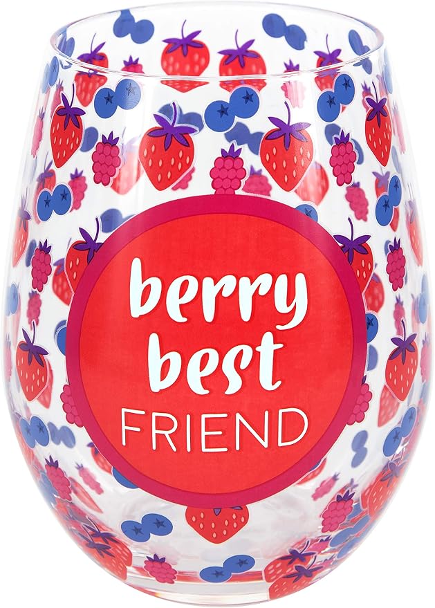 Berry Best Friend - Berry 18oz Stemless Wine Glass