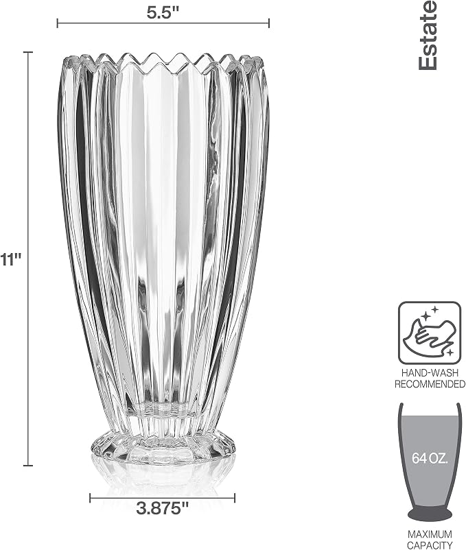 Mikasa Estate Crystal Vase, 11 Inch