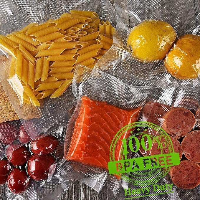 Vacuum Sealer Bags For Food 6 Pack (3 Rolls 11"x20' + 3 Rolls 8"x20') | Commercial Grade, BPA Free, Freezer Bags, Sous Vide Cooking, Puncture Prevention, Kitchen Essentials