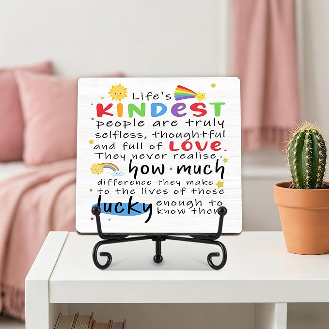 Teacher Appreciation Gifts for Women Men | 5" Wooden Plaque Sign for Mentor Teacher Gifts | Funny Gift from Student Desk for Home Office Decor - A01
