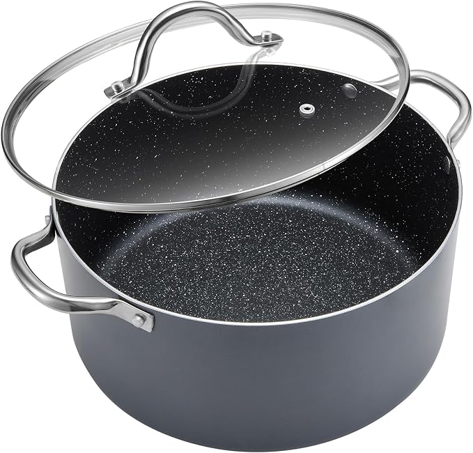 BEZIA 10 Quart Nonstick Stock Pot with Lid, Large Induction Cooking Pot | Soup Pot for Holiday Hosting & Meal Prep, All Stove Compatible, Oven & Dishwasher Safe, for Nutrient-Rich Simmering & Stews