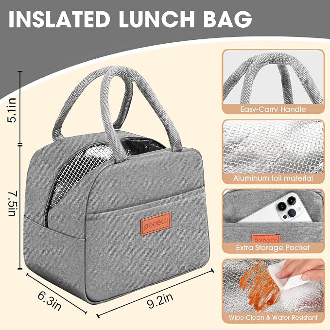 Luch Box Set Stackable Stainless Steel Bento Box with Insulated bag,Leak-Proof,1-Tier Bento box,Lunch Box With Portabl Sauce Pod and Cutlery-for Kids/Toddler,Dishwasher Safe,Green