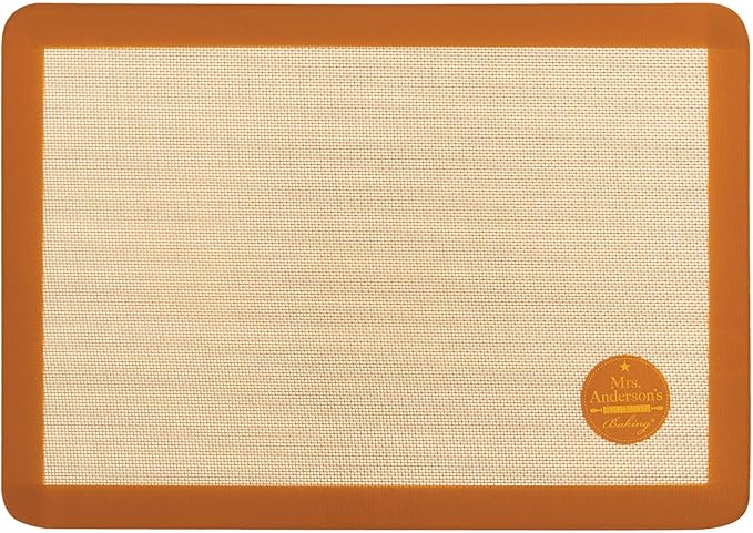 Mrs. Anderson's Baking Non-Stick Silicone Baking Mat - Reusable Oven Liner & Pastry Mat - For Breads, Cookies, Roasting & More - Baker’s Essentials - Heat-Resistant to 480°F - Baking Mat