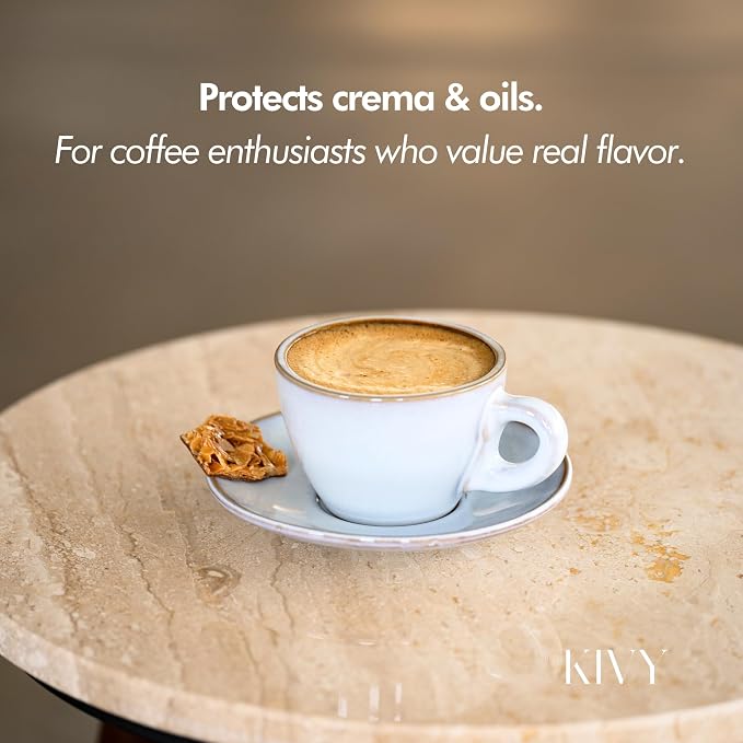 KIVY Vacuum Seal Coffee Canister (Glass) - Coffee Canister with Airtight Lid - Airtight Coffee Jar - Air Tight Coffee Container - Vacuum Storage