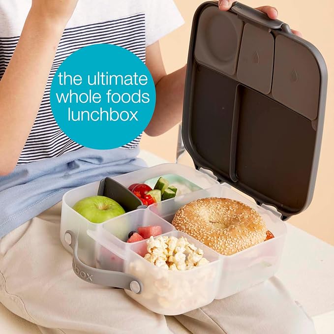 b.box Lunch Box, 8.5 Cup Bento Box for All Ages, Snack Box, Food Containers | Lunch Box Kids + Adults, Lunch Containers, 4 Compartments, Leak Proof, Dishwasher Safe, BPA Free, PFAS Free — Lemon Twist