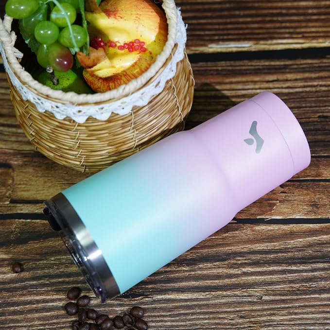 Konokyo 40 oz Tumbler with Handle and Straw, Insulated Travel Mug | Gum; BPA-free, leak-proof tumbler with 2 lids, 2 straws, cup holder fit for coffee, office, travel & daily use