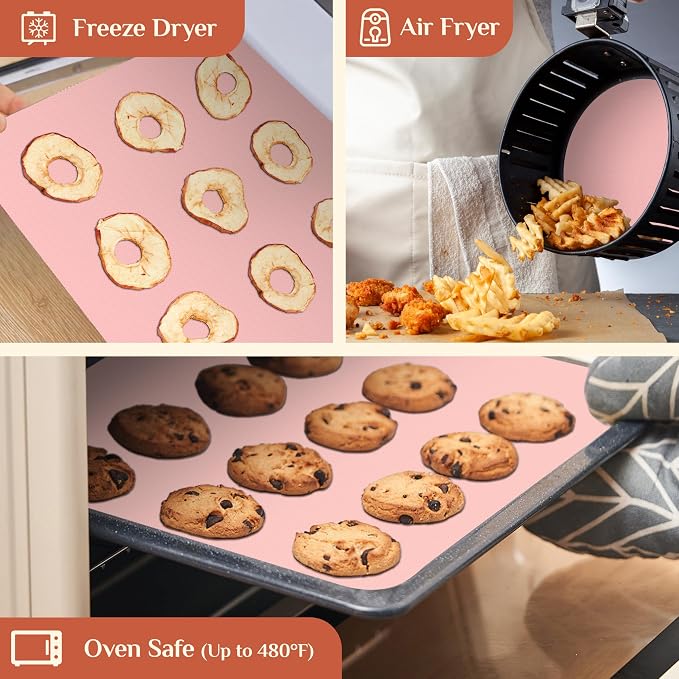 GTJ Silicone Baking Mat Roll, Reusable Baking Sheet Liners, 12 in x 6 ft | Free Cut to Size, Food-Grade, Non-Stick, Non-Slip, For Dough, Pastry, Air Fryer, Freeze Dryer, Oven Pan, Kitchen Counter