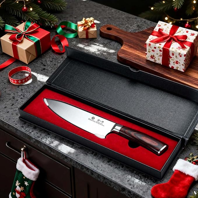 imarku Chef Knife 8 Inch, Professional Kitchen Knife in Japanese HC Steel | Super Sharp Knife With Ergonomic Handle, Cooking Knife With Gift Box, Kitchen Gadgets, Best Gifts for Family and Friends