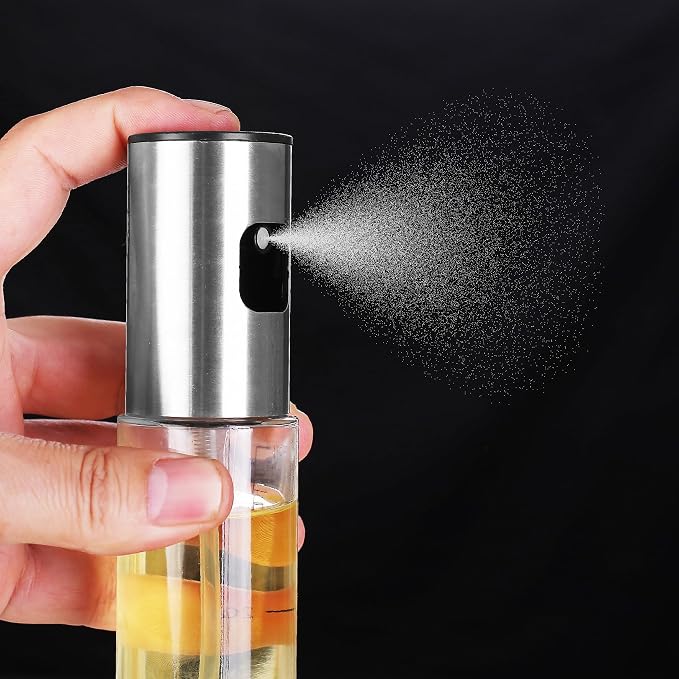 Olive Oil Sprayer for Cooking, 3 oz/90 ml Glass Oil Mister Bottle with Scale, Fine Mist Spray Bottle for Air Fryer, Salad, BBQ, Grill, Roasting, Vinegar and Cooking Oils