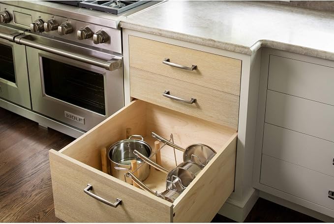 Rev-A-Shelf Trimmable Pegboard Drawer Divider Organizer | Trim to Custom Fit Wooden Kitchen Cabinet Storage Utensil, Pots & Dish Rack, 30 x 21, 4DPS-3021