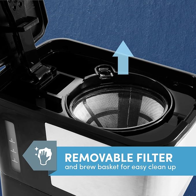 Elite Gourmet EHC9420 Automatic 5-Cup Drip Coffee Maker, Pause N Serve | Reusable filter, On/Off switch, and water level indicator for easy monitoring