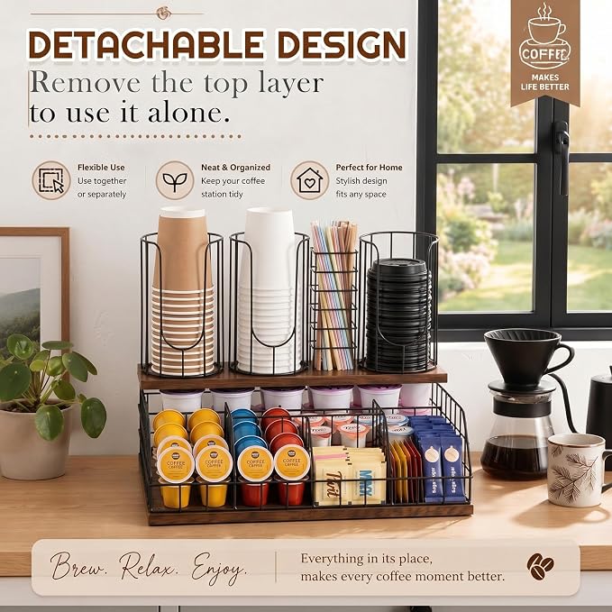 18oz Coffee Cup & Lid Dispenser with Base(4-grid, Color 8)