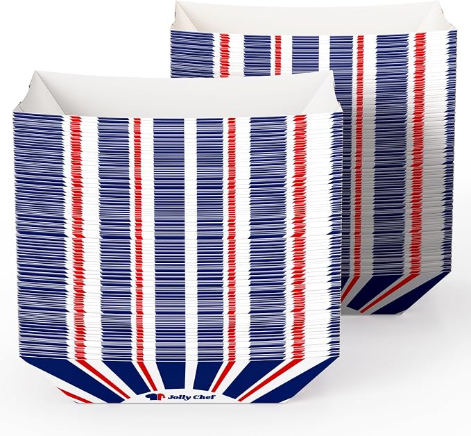 2lb Paper Food Trays, 250 Pack Paper Food Boats Disposable Serving Boats for Gameday,Food Holder Trays for Snacks French Fries Nachos Hot Dog Tacos BBQ Party