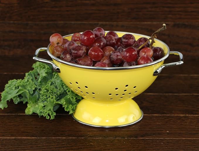 Calypso Basics by Reston Lloyd Powder Coated Enameled Colander, 3 Quart, Lemon