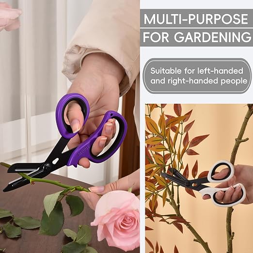 MEUUT All Purpose Scissors 8 Inch 3 Pack utility scissor for Heavy Duty Use | Fluorine Non-stick Coating, Milled Serrations, Stainless Steel Blades, TPE Soft Grip, for Office Craft Kitchen Medical Garden