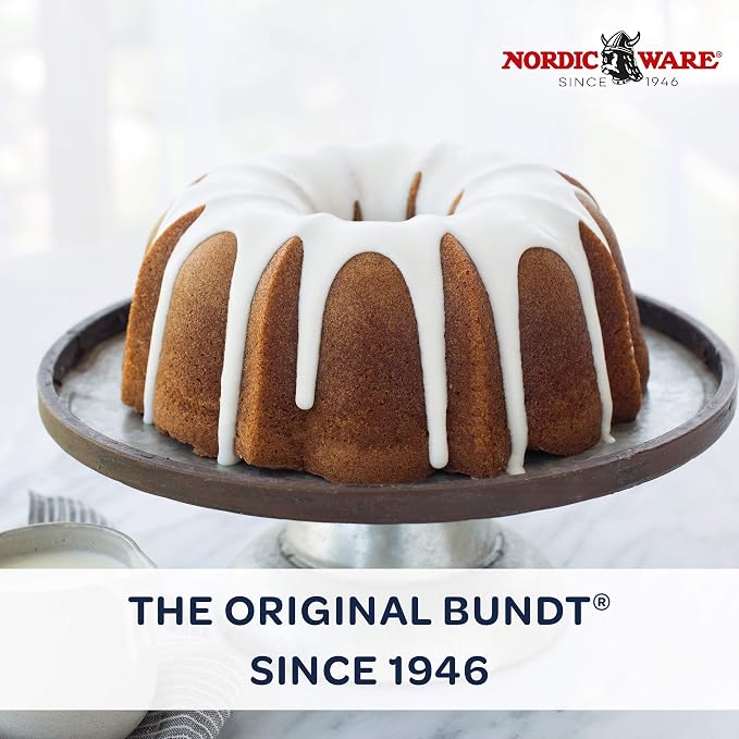 Nordic Ware Anniversary Bundt 12 Cup, Gold (Pack of 3)