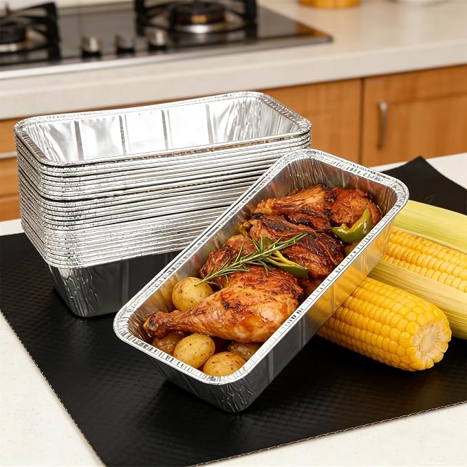 100 Pack 2 Lb Aluminum Loaf Baking Pans, 8.5" x 4.5" x 2.5" Heavy Duty Disposable Loaf Pans,Foil Bread Pans for Baking Holiday Treats Food Storage and Takeout
