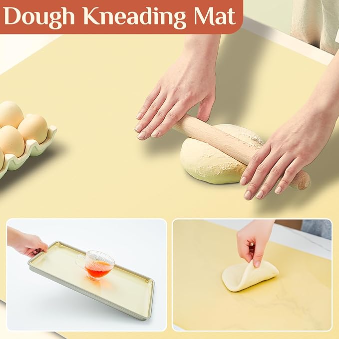 GTJ Silicone Baking Mat Roll, Reusable Baking Sheet Liners, 24 in x 6 ft | Free Cut to Size, Food-Grade, Non-Stick, Non-Slip, For Dough, Pastry, Air Fryer, Freeze Dryer, Oven Pan, Kitchen Counter