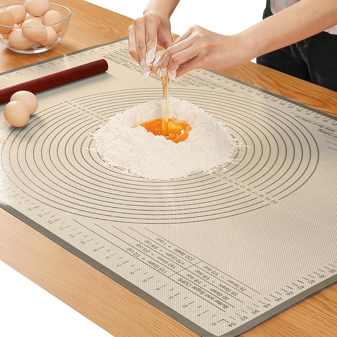 Silicone Pastry Mat 36x24 Inch Nonstick Baking Mat -Perfect for Dough, Pastry, Dough Rolling, Kneading Board, Pie Crust, Fondant, Pasta/Pizza, Kitchen Counter Mat