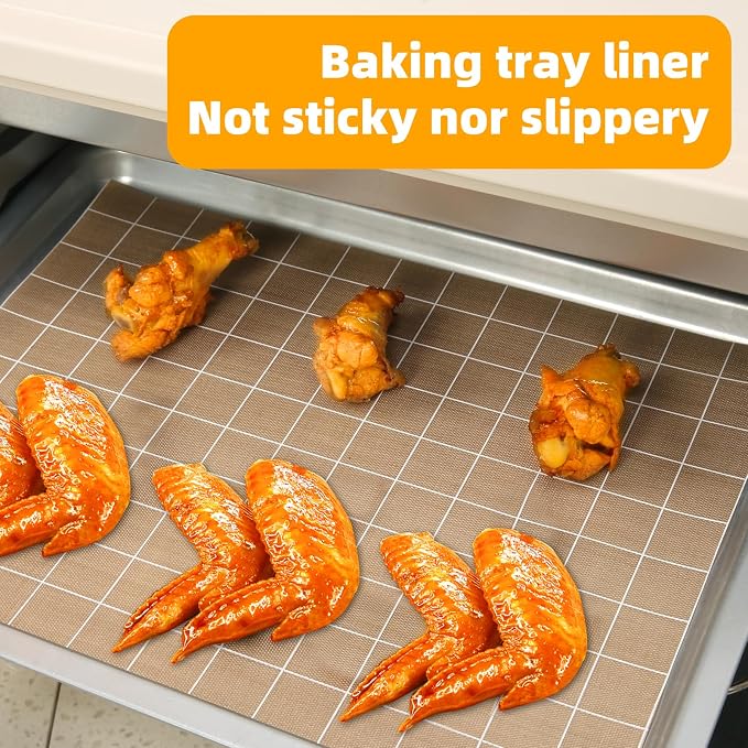 Silicone Baking Mat Roll 16IN*5FT Free Cutting, Non-Slip Pastry Mat, Non-Stick Reusable Air Fryer Liner, Oven Liners, Freeze Dryer Mat, Easily Cut to Size Fit All Ovens Pans Tins Dishes