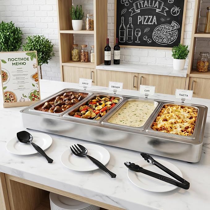Mwellewm Plastic Serving Utensils Set Disposable Tongs Spoons for Buffet | Heavy Duty, BPA free, Black, Large 18Pcs Party Catering Supplies Buffet Display Utensils for Restaurant, Wedding,Banquet,Food