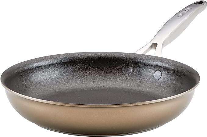 Anolon Ascend Hard Anodized Nonstick Frying Pan/Skillet - Good for All Stovetops (Gas, Glass Top, Electric & Induction), Dishwasher & Oven Safe with Stainless Steel Handle,10 Inch - Bronze