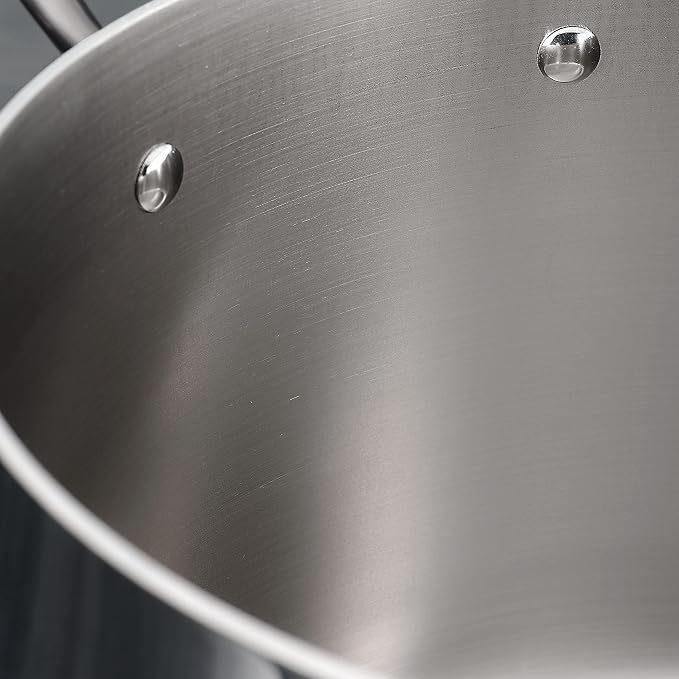 Tramontina Boston Tri-Ply Clad Stainless Steel 2-Quart Sauce Pan with Lid | Induction-Ready Saucepan, Dishwasher-Safe, NSF-Certified