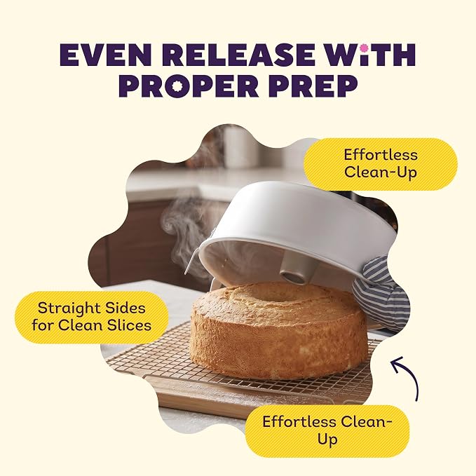 Wilton Aluminum Angel Food Tube Cake Pan, Made Without PFAS, 10 in. | Natural Anodized Aluminum Bakeware, Even Heating & Rust-Resistant for Professional Results, Perfect for Angel Food Cakes