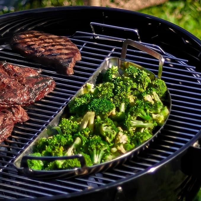 SnS Grills Drip ‘N Griddle 18” Pan - Stainless Steel Griddle, Drip Pan, Roasting & Baking Pan for Home ‘N Roam Travel Kettle, Outdoor Grilling & Indoor Oven Use, Dishwasher Safe for Easy Cleaning