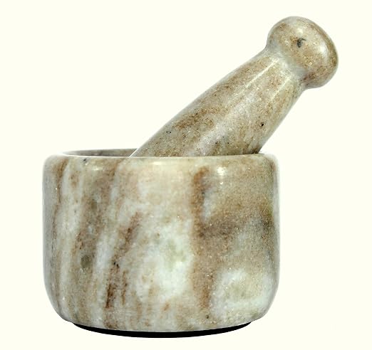 KLEO 2.5” Natural Stone Mortar and Pestle Set – Heavy Duty Spice & Herb Grinder, Guacamole Masher,Non-Porous, Odor Resistant – Garlic Crusher, Seed Grinder, Kitchen Tools