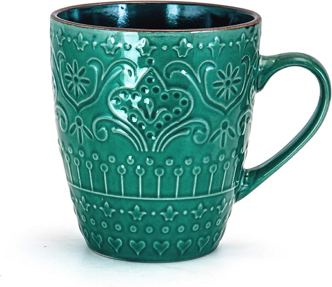 Elama Sea Foam Mozaic 16 Piece Round Stoneware Dinnerware Set in Sea Green