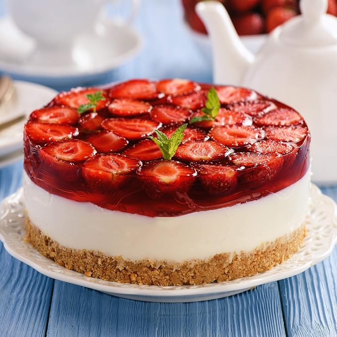 Classic Cuisine Springform Pan with Lid, White, 10” x 2.5” | Nonstick Cheesecake Baking Pan with Travel-Friendly Snap-On Lid - Anti-Warping Steel Bakeware