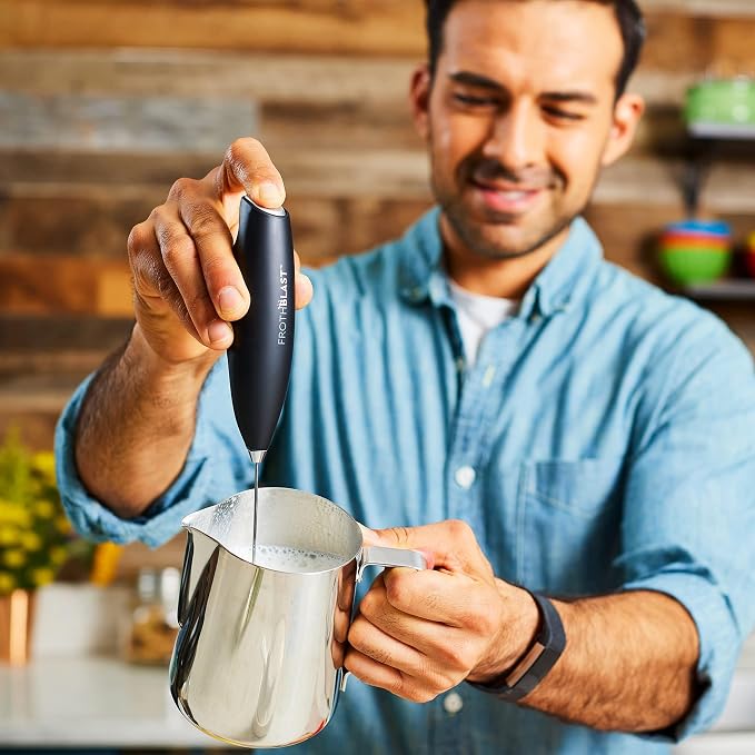 Milk Frother Handheld for Coffee (Foam Maker) Whisk Drink Mixer for Lattes, Cappuccino, Frappe, Matcha, Hot Chocolate