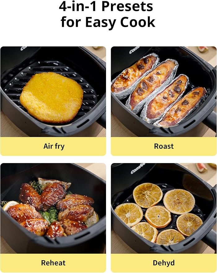 COMFEE' Compact 2.1-Quart Digital Air Fryer with 4 Preset Modes